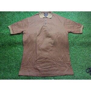 John Daly men's Brown golf polo shirt M 60's Two Ply Mercerized Cotton